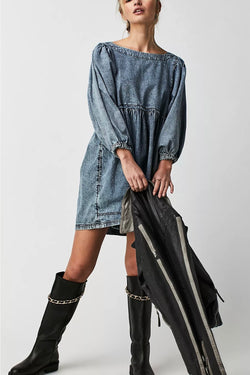 Free People Get Obsessed Denim Mini Dress