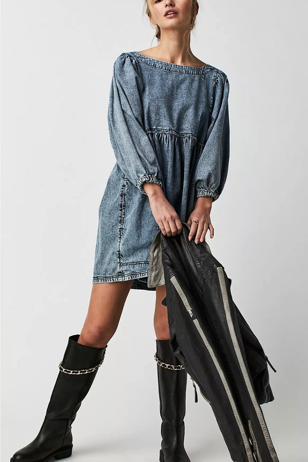 Free People Get Obsessed Denim Mini Dress