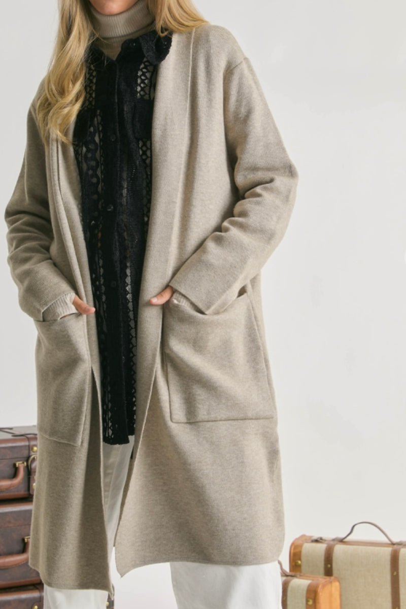 Long Line Shawl Collar Cardi Coat