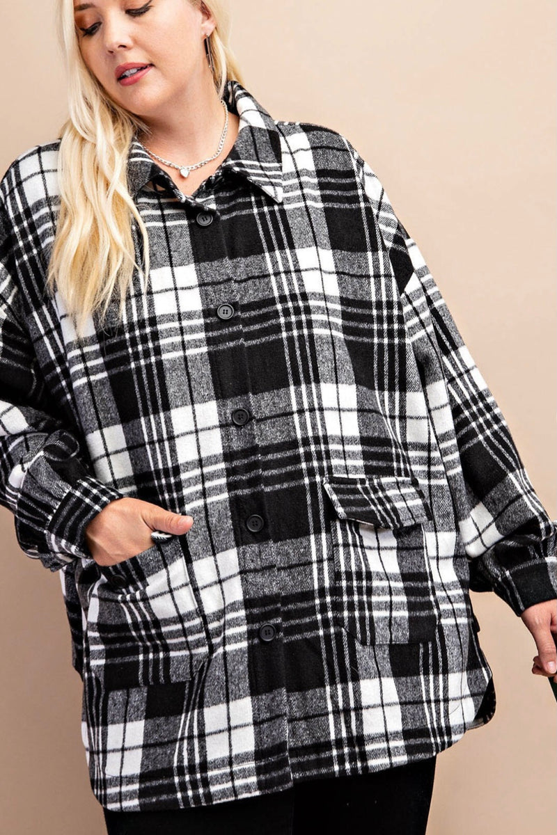 Madison Black & White Plaid Shacket