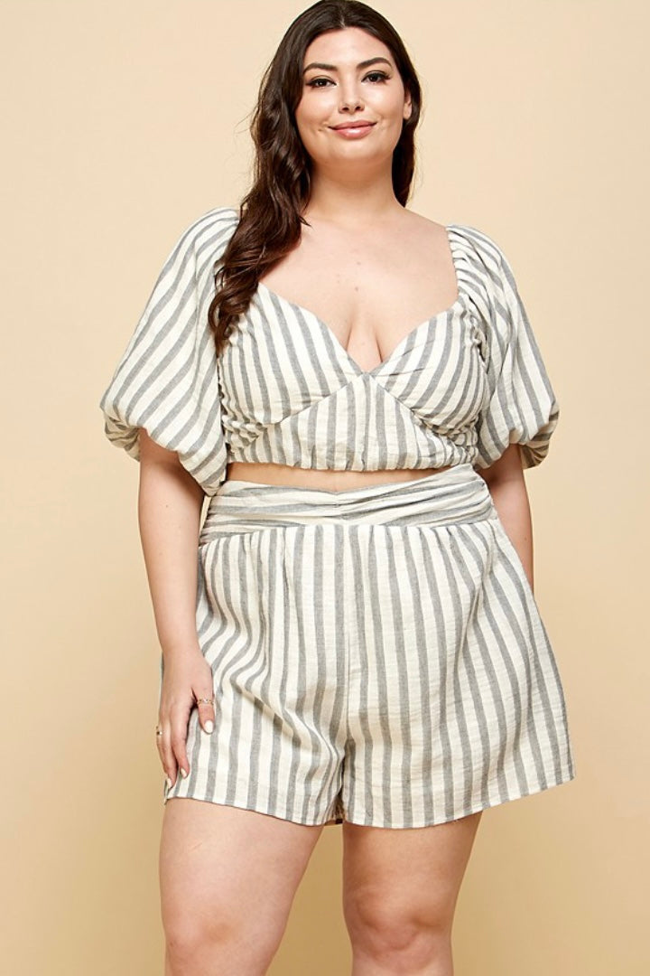 Summer Stripes Cotton Short Set