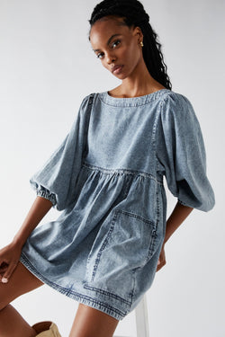 Free People Get Obsessed Denim Mini Dress