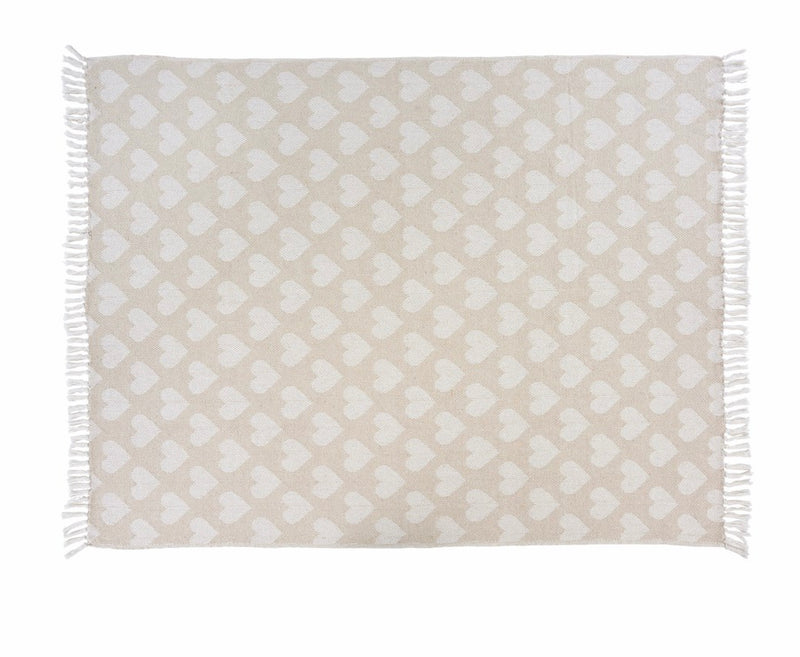 White Heart Throw Blanket