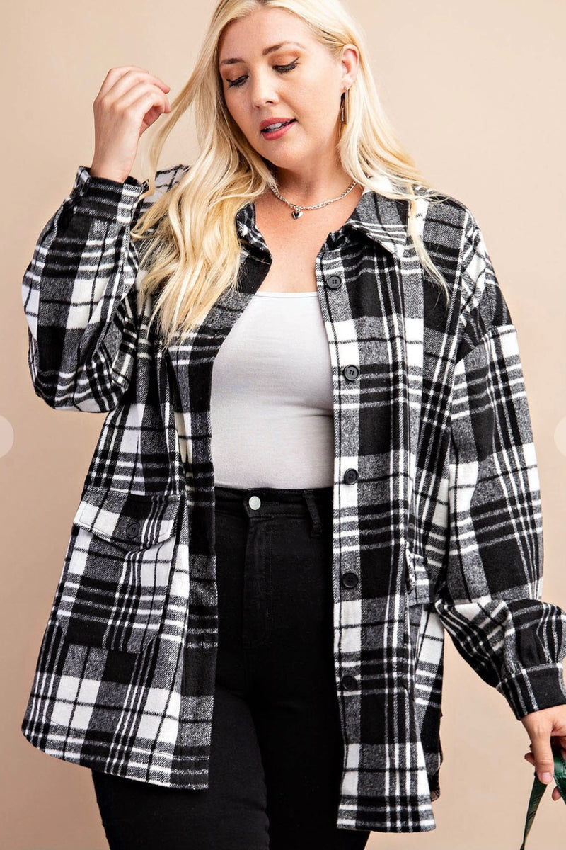 Madison Black & White Plaid Shacket