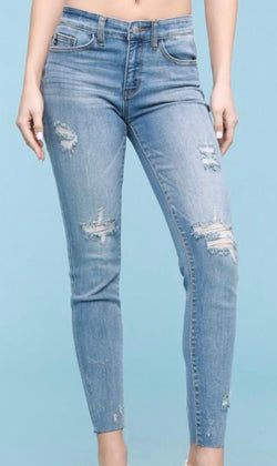 Sidney Undone Hem Distressed Skinny Jeans - Last Pair Size 20