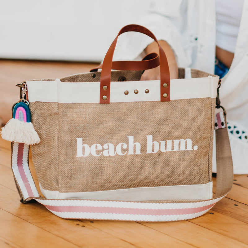 Beach Bum Jute Crossbody Tote